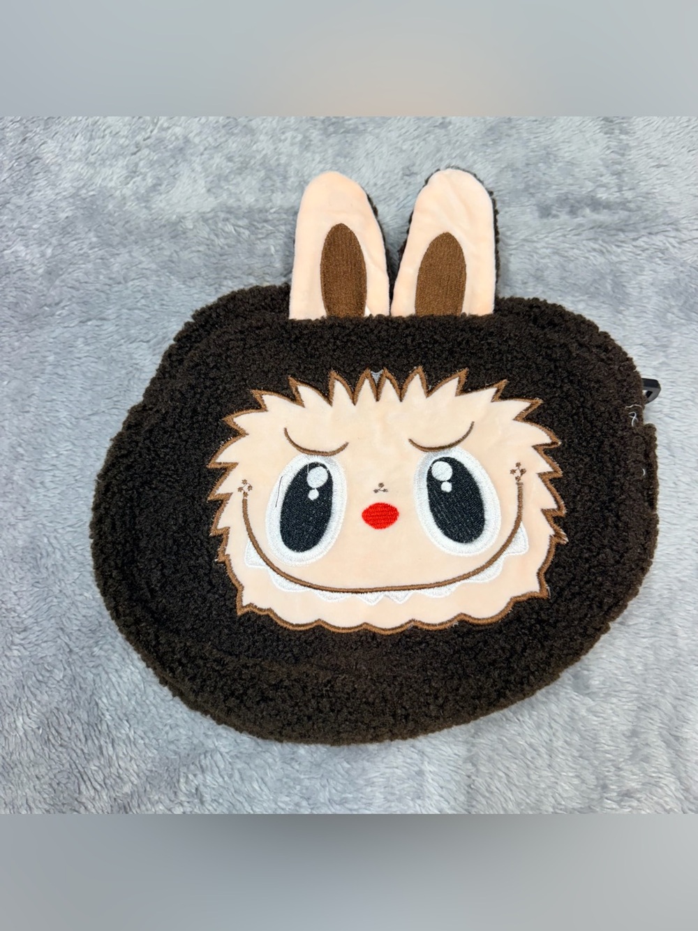 Cute Brown Bunny Face Plush Kids Bag - Soft Character Crossbody